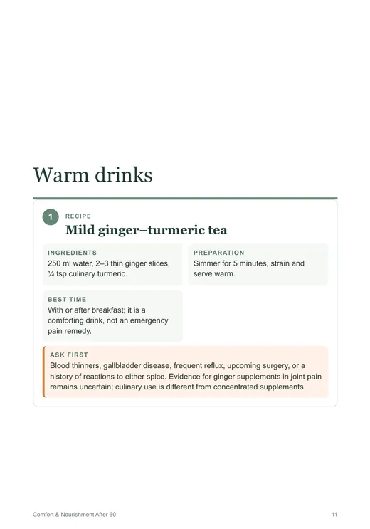 Page preview: Warm drinks recipe page