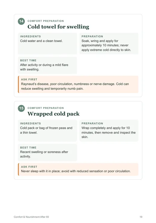 Page preview: Comfort preparations for swelling