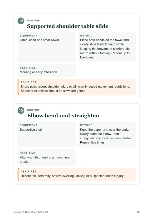 Page preview: Shoulder and elbow routines